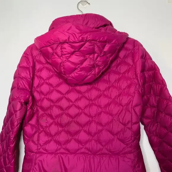 The North Face women’s hot pink Tyndall 550 Down mid-length puffer jacket Medium - Picture 5 of 16